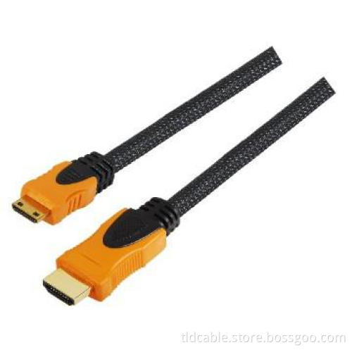 Mini HDMI to HDMI Cable Dual Color Yellow and Black